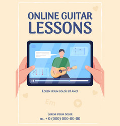 Online Guitar Lessons Poster Flat Template