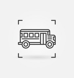 School Bus Linear Concept Icon Or Sign