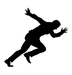 Silhouette Of A Running Man In Clothes