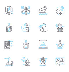 Unmanned Aircraft Linear Icons Set Drs