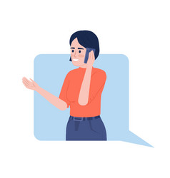 Woman Talking On Phone Flat Concept