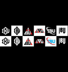 Ibu Letter Logo Design In Six Style Polygon