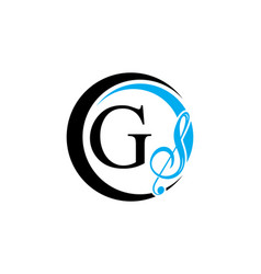 Initial Letter G With A Musical Note Logo