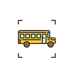 School Bus Concept Colored Icon - Yellow