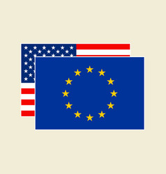 Us And Eu Flags Set