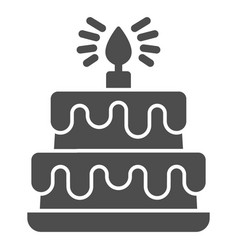 Birthday Storey Cake Solid Icon Cupcake