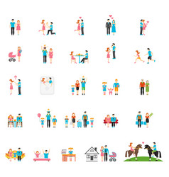 Couple And Family Flat Figures