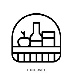 Food Basket Icon Line Art Style Design Isolated