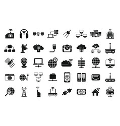 Internet Provider Icons Set Simple Host