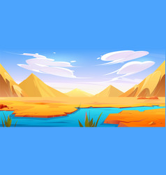 Desert River Landscape Cartoon Background