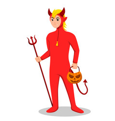 Halloween Devil Costume Design Flat