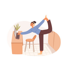 Woman Do Stretching At Work Fitness Sport Activity