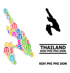 Collage Map Koh Phi Don Bank