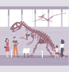 Paleontological Museum With Dinosaur Skeletons And