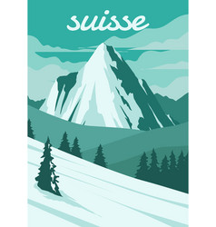 Poster Vintage Switzerland Mountain Design