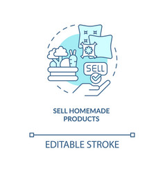 Sell Homemade Products Turquoise Concept Icon