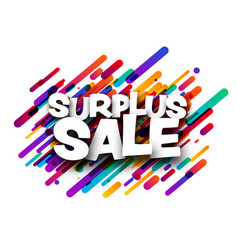 Surplus Sale Sign Over Colorful Brush Strokes