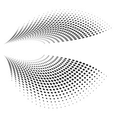 Two Halftone Dotted Abstract Shapes