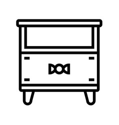 Bedside Table Kid Bedroom Line Icon