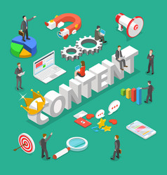 Content Is King Flat Isometric Concept