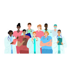 Diverse Group Doctors Friendly Medical Staff