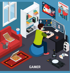 Gamer Isometric Composition