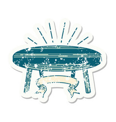 Grunge Sticker Tattoo Style Wood Table