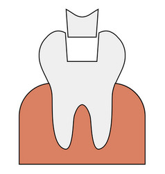 Icon Filling Tooth Crown Restoration Infographic