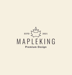 Maple Leaf With Crown Vintage Logo Symbol Icon