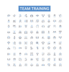 Team Training Outline Icons Collection