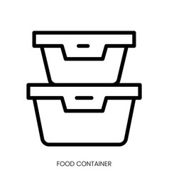 Food Container Icon Line Art Style Design