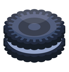 Oreo Cookie Icon Isometric Style