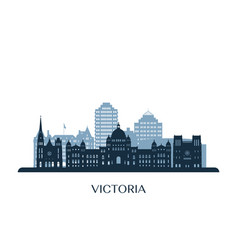 Victoria Skyline Monochrome Silhouette