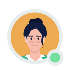 Woman With Bun Hairstyle Flat Avatar Icon