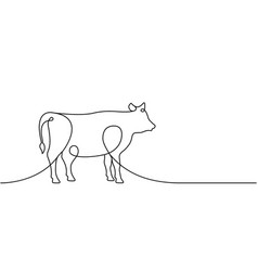 Cow One Line Continuous Drawing Bull Symbol Farm