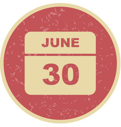 June 30th Date On A Single Day Calendar