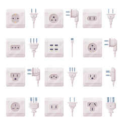 Power Plugs And Sockets For Connecting Electric