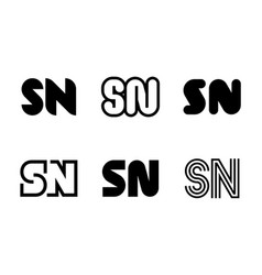 Set Of Letter Sn Logos