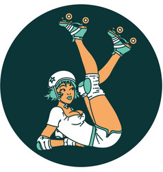 Tattoo Style Icon A Pinup Roller Derby Girl