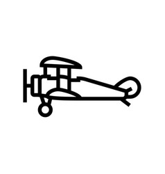 Biplane Airplane Aircraft Line Icon