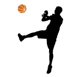 Black Silhouettes Of Men Playing Basketball