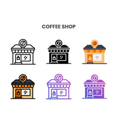 Coffee Shop Icons Set With Different Styles