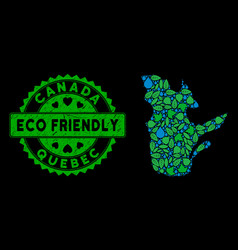 Eco Green Mosaic Quebec Province Map