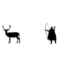 Hunter Archer Hunting Deer Silhouette