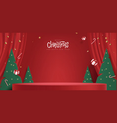 Merry Christmas Banner With Stage Product Display