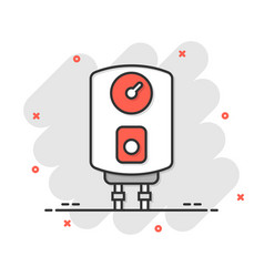 Gas Boiler Icon In Comic Style Heater Cartoon