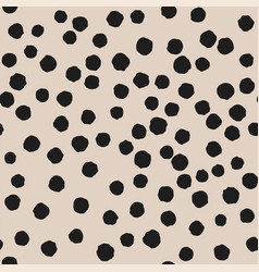 Hand Drawn Black Polka Dots Seamless Pattern