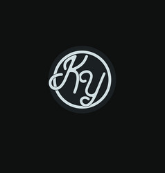 Initials Ky Logo Monogram With Simple Circle Line