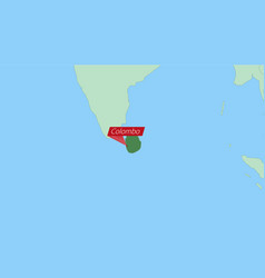 Map Of Sri Lanka With Pin Of Country Capital