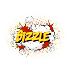 Word Sizzle On Comic Cloud Explosion Background